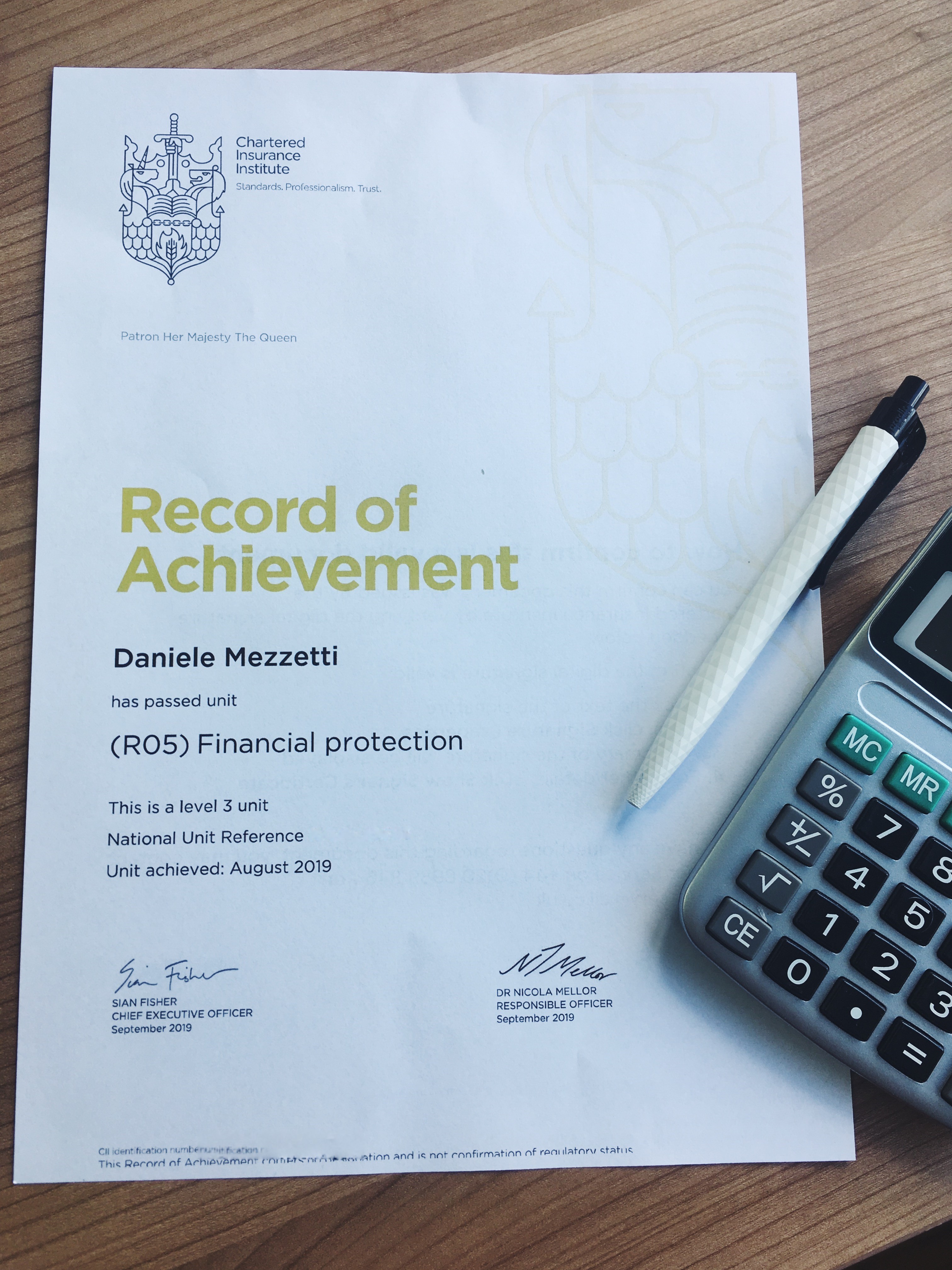 Passed Exam Aqua Wealth Management Financial Advice and Protection St Albans